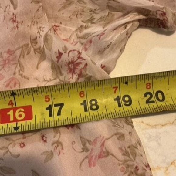 GIUSY 100% Silk Romantic Flowy Top Stretch Lined Made in Italy Cottagecore - Picture 8 of 9